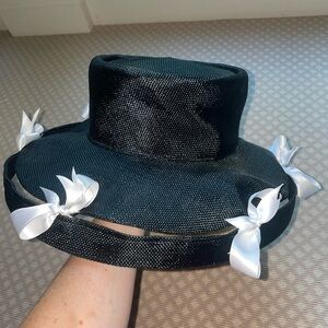 Giles Francois Elegant Black Hat with White Accents
